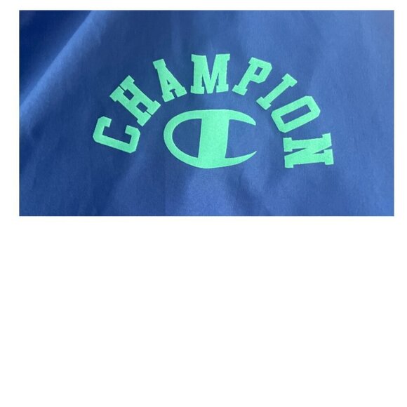 Champion 1/4‎ Zip Blue Windbreaker with Hood Large Logo Size XL NWOT - Picture 4 of 7